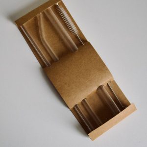 Home set of three glass straws